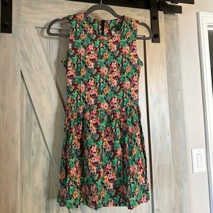 DODOQUEEN Retro Floral Drop-Waist Mini Dress